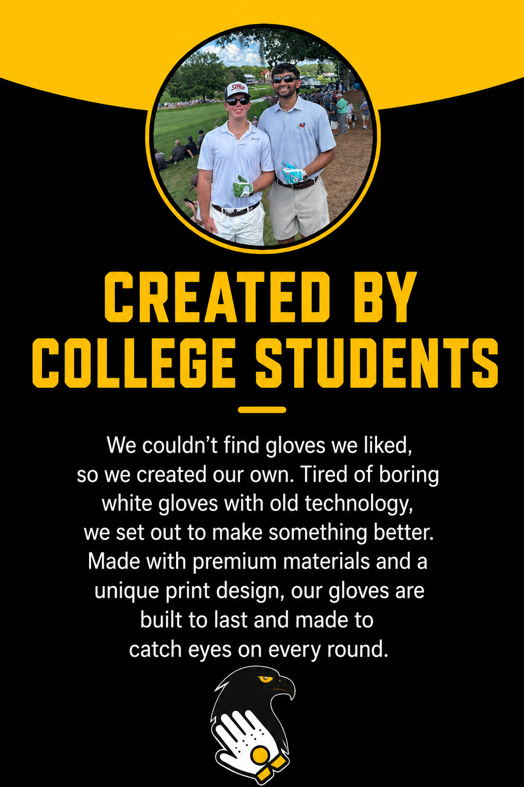 Created by college students - Eagle Grip Golf story graphic